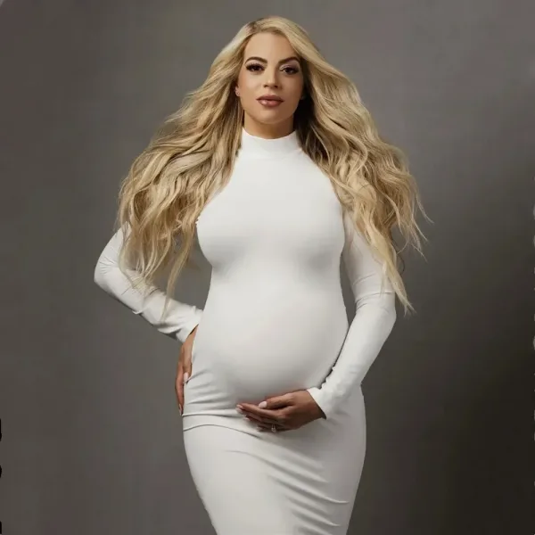 robe habillée enceinte blanche chic