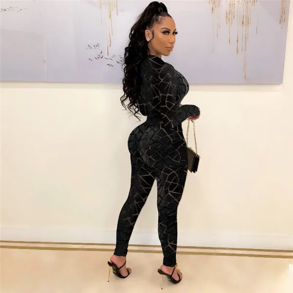 Body velours combinaison noir manche longue