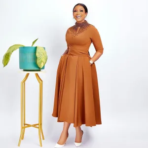 robe femme marron style body