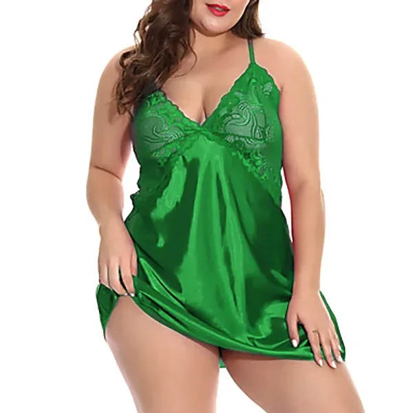 nuisette satin vert femme
