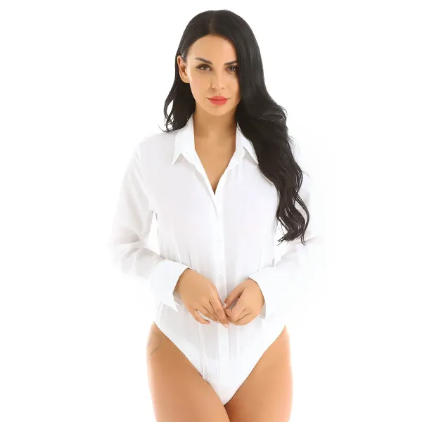 chemise body femme habillé en blanc