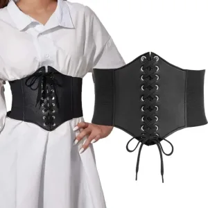 Ceinture corset noire à laçage ajustable