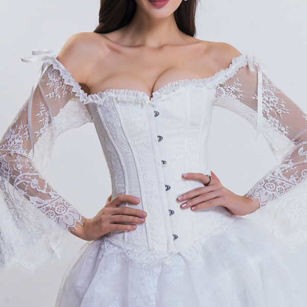 bustier corset blanc en dentelle