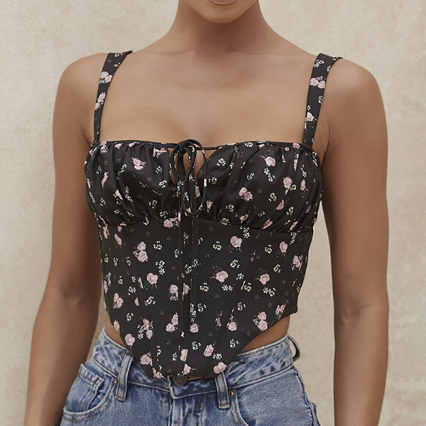 Top bustier avec imprimé floral
